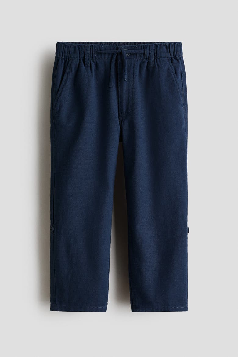 Cotton Roll-up Pants, Alternate, color, Dark blue