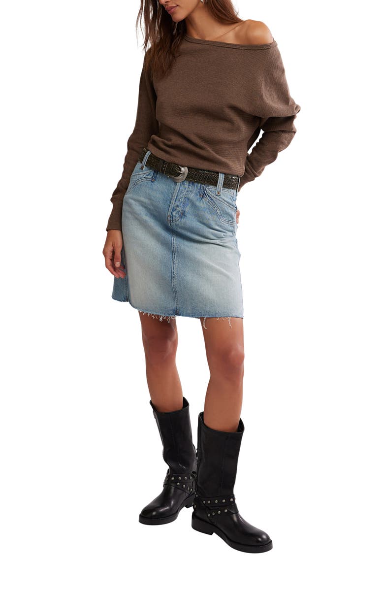 Free People Jess One-Shoulder Thermal Top, Alternate, color, Coco Brown Heather