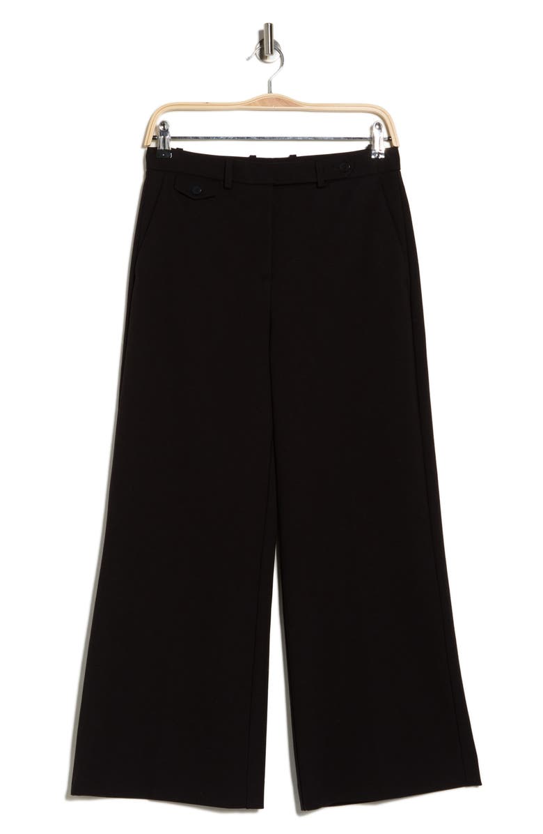Theory Nadeema Polished Wide Leg Pants, Alternate, color, Black