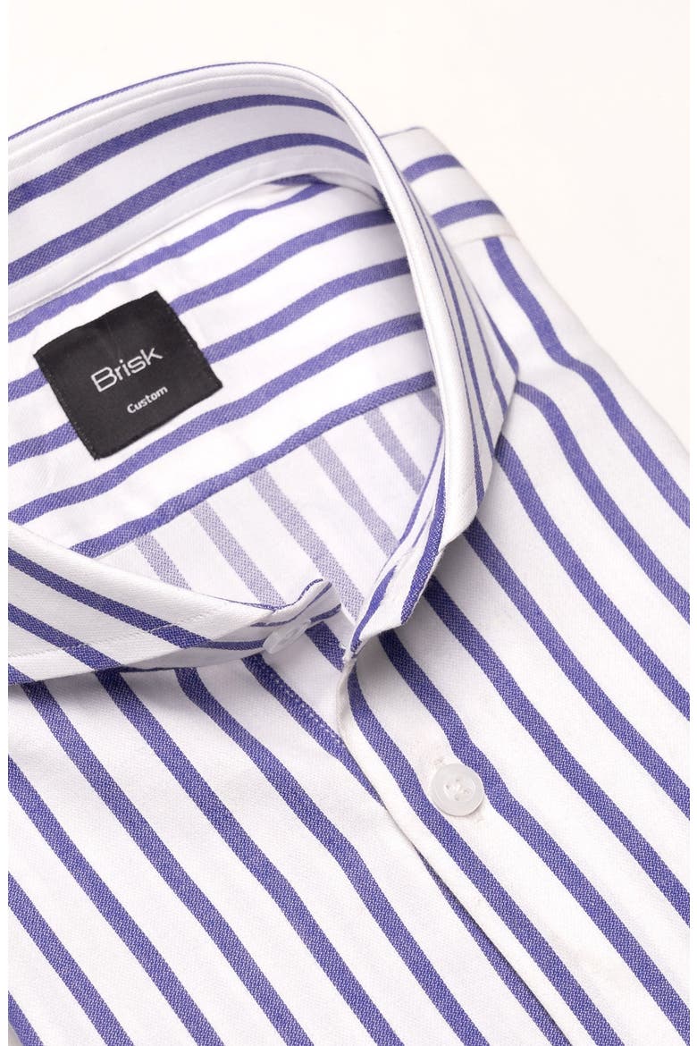 Wide Stripes Pima Cotton Dress Shirt, Alternate, color, Cutaway Extreme Collar