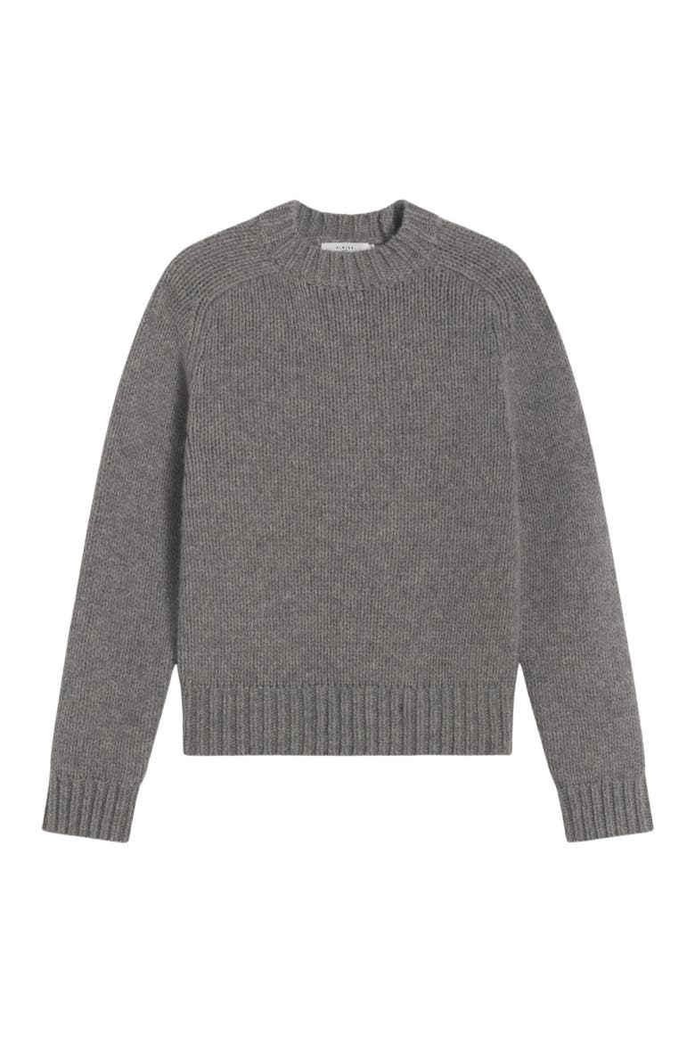 Knit Wool Crewneck Sweater, Alternate, color, Grey