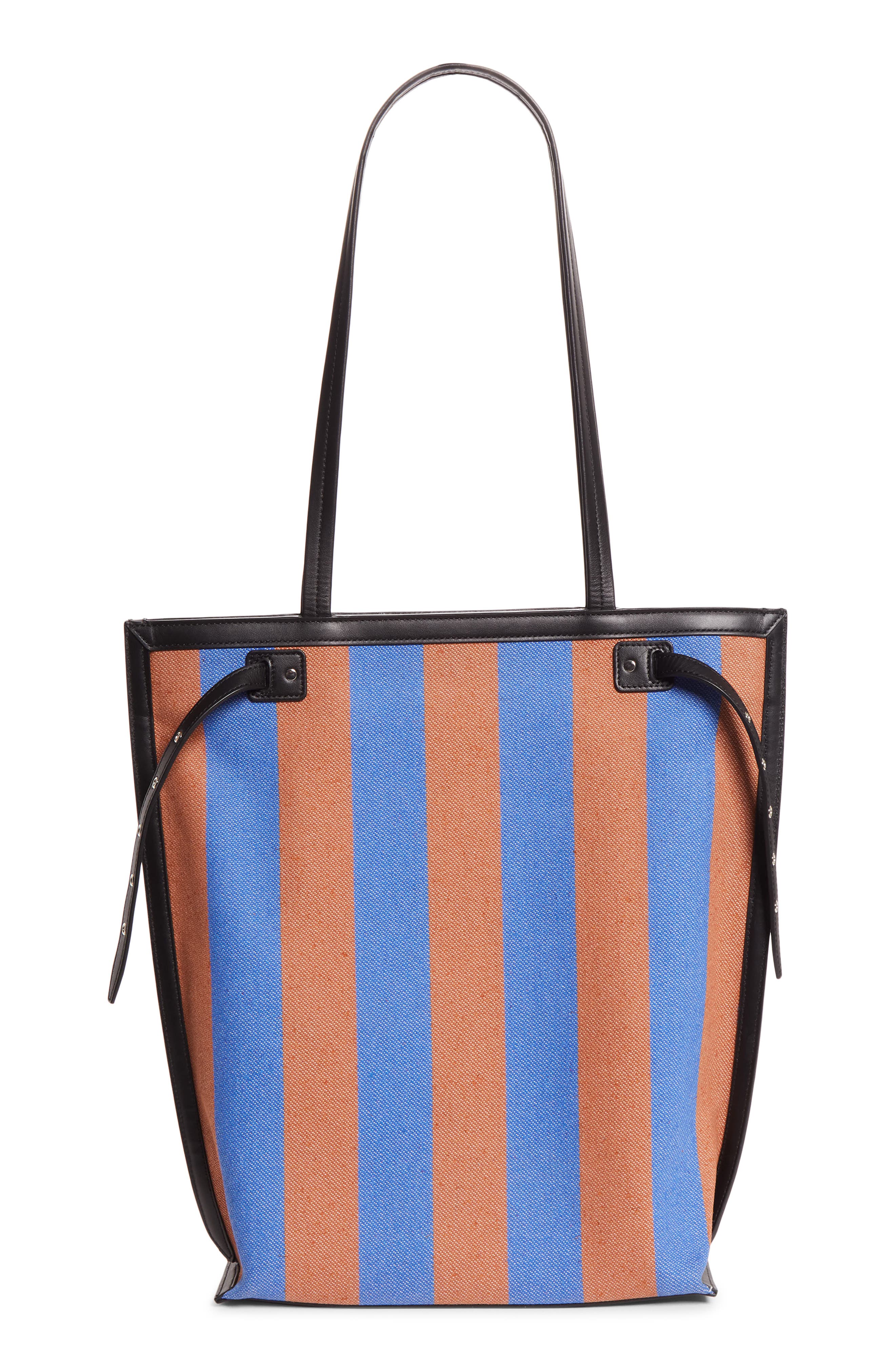 Proenza Schouler North/South Days Stripe Canvas Tote, Alternate, color, Sapphire/ Rust