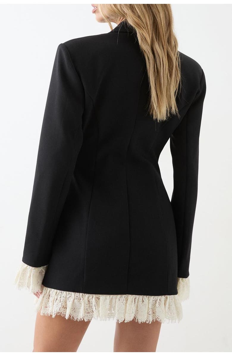 MissPap Lace Hem Tailored Blazer Dress, Alternate, color, Black