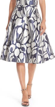 Eliza J Print Jacquard Midi Skirt