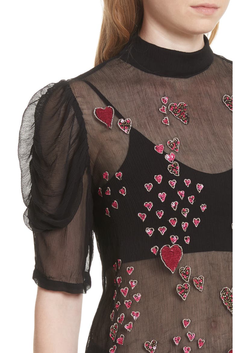 So in Love Embroidered Blouse, Alternate, color, BLACK