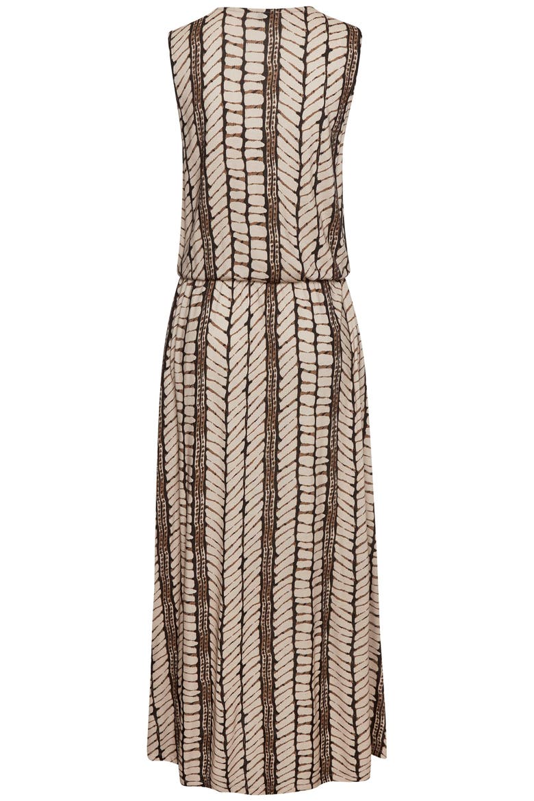 Sleeveless V-Neck Maxi Dress, Alternate, color, Beige & Brown