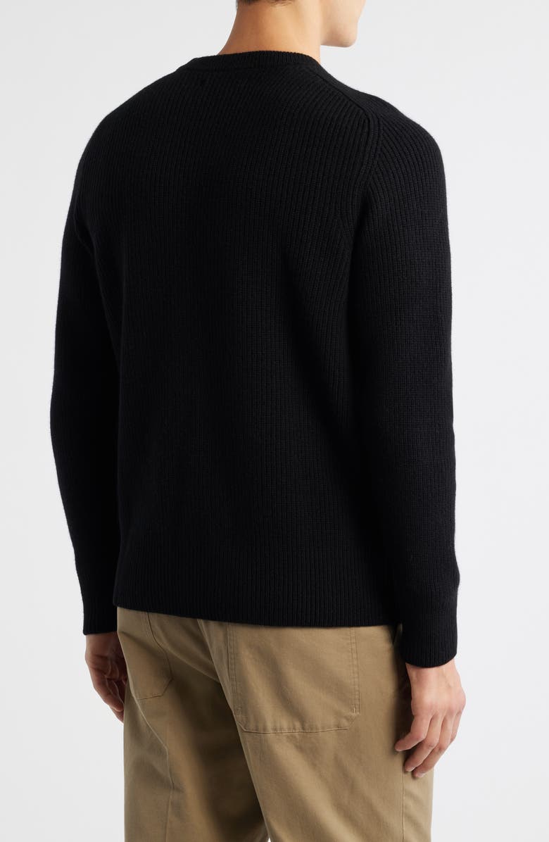MERZ B SCHWANEN Wool & Cashmere Rib Crewneck Sweater, Alternate, color, Deep Black