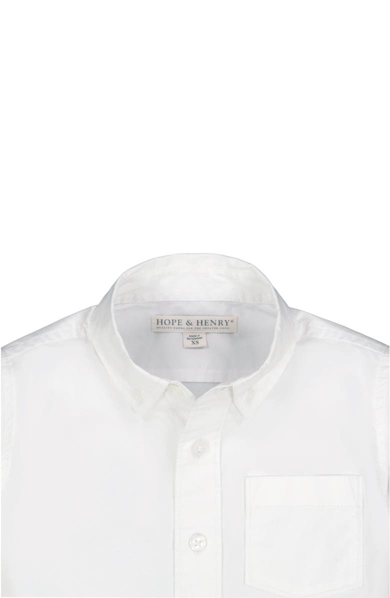 Hope & Henry Baby Boys' Organic Stretch Poplin Shirt, Infant, Alternate, color, Bright White