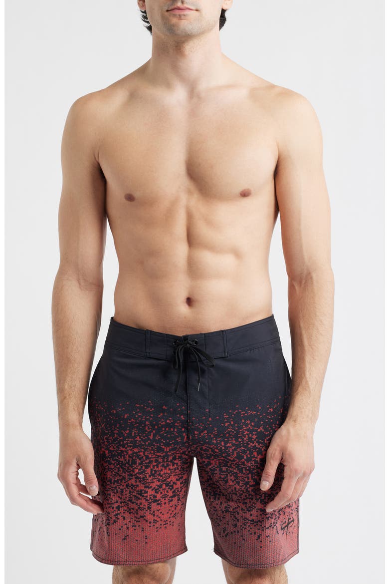 Cole Houshmand Pro Board Shorts, Main, color, BLACK/RED/WHITE