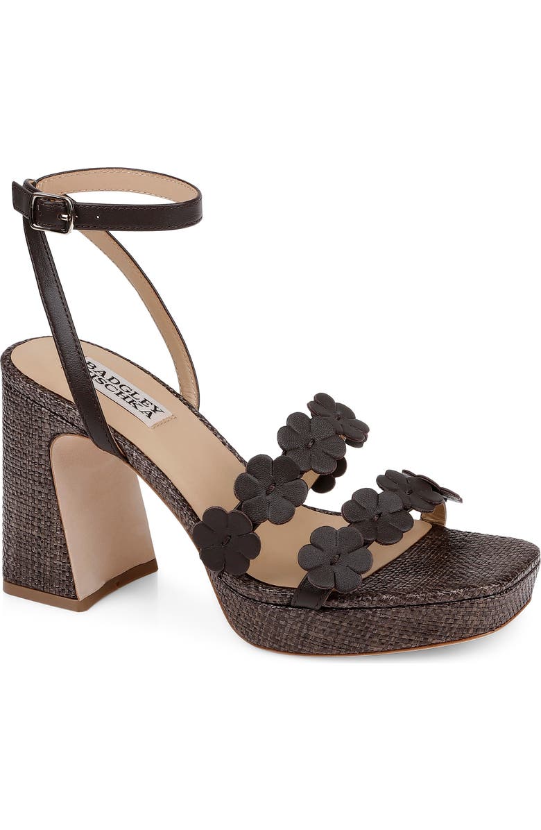 Badgley Mischka Collection Waverly Ankle Strap Platform Sandal, Main, color, Brown Leather