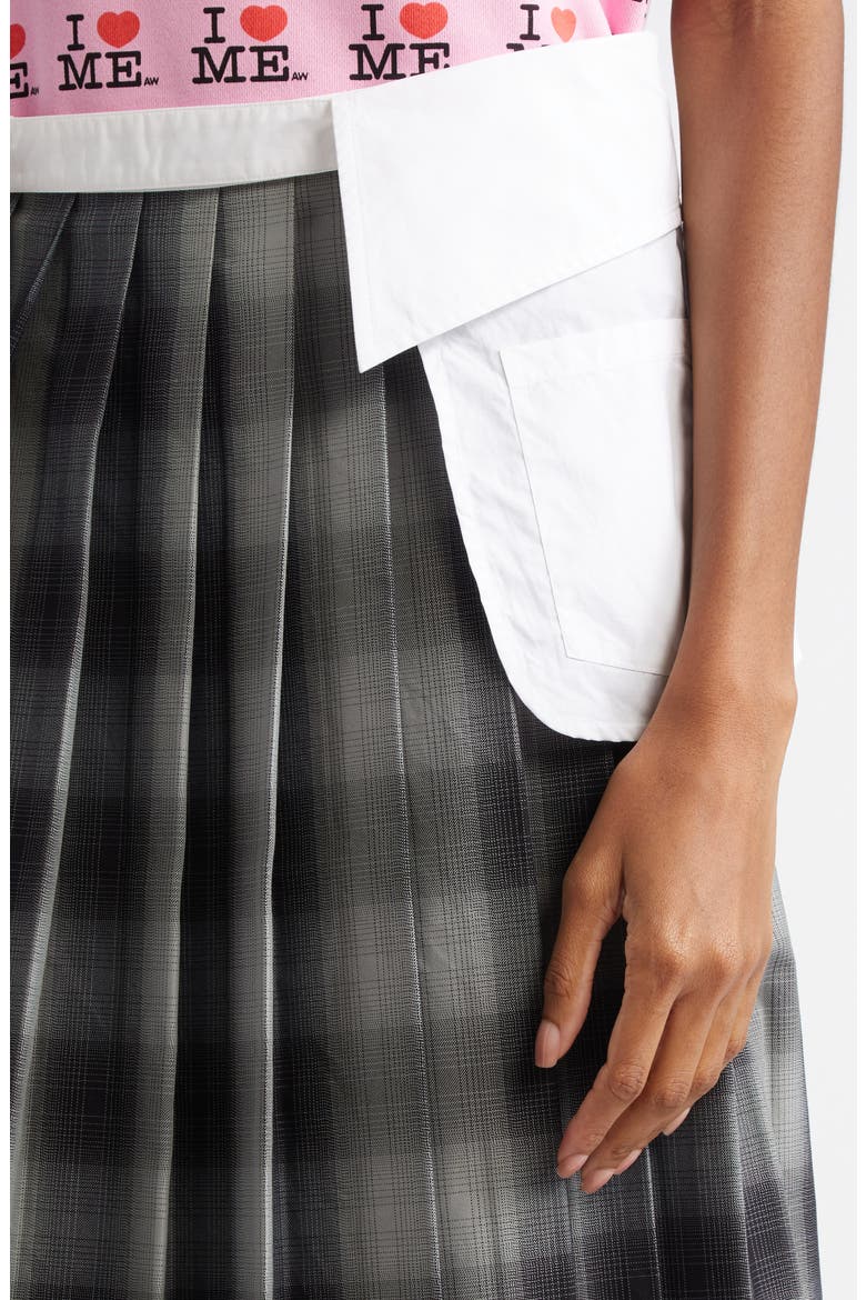 Pleated Check Midi Skirt, Alternate, color, CHECK