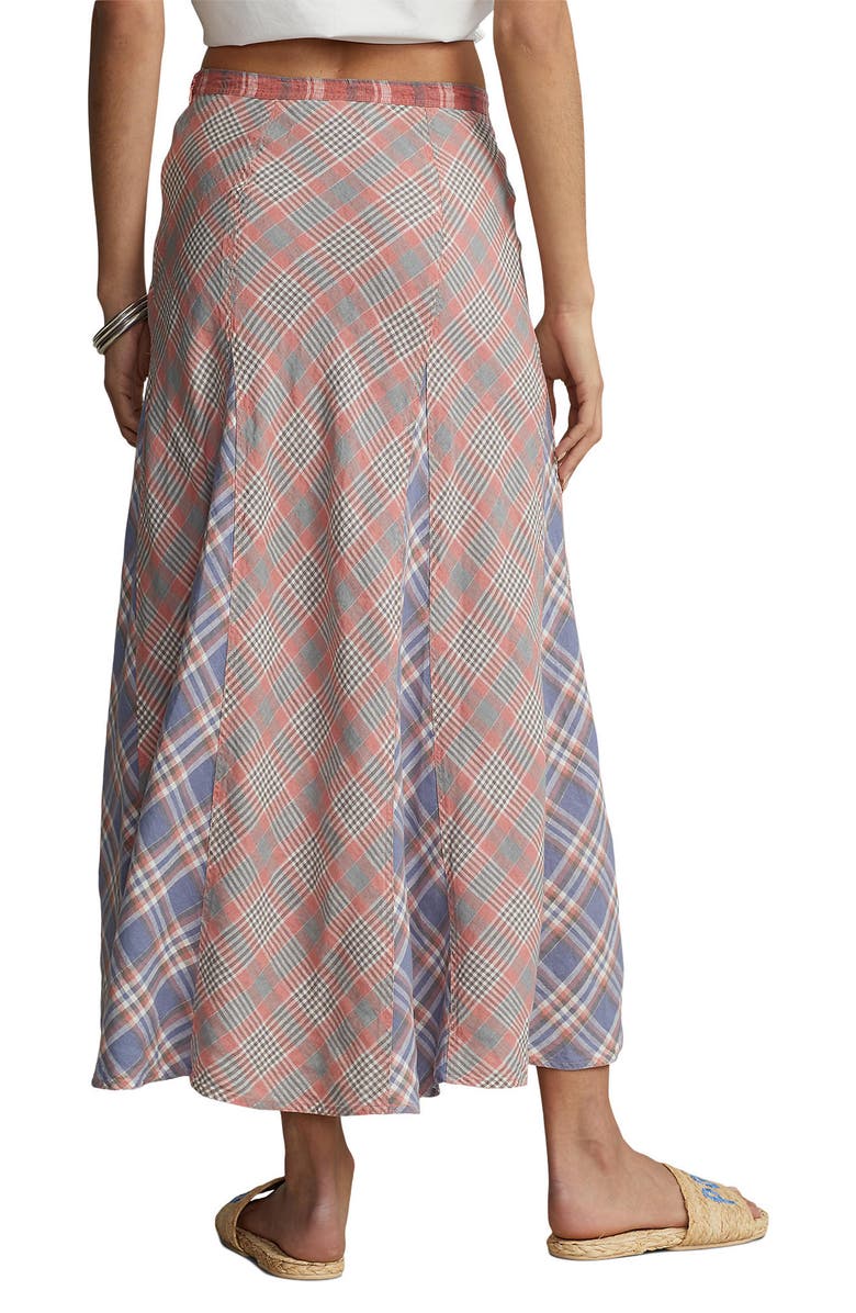 Polo Ralph Lauren Plaid Linen Maxi Skirt, Alternate, color,