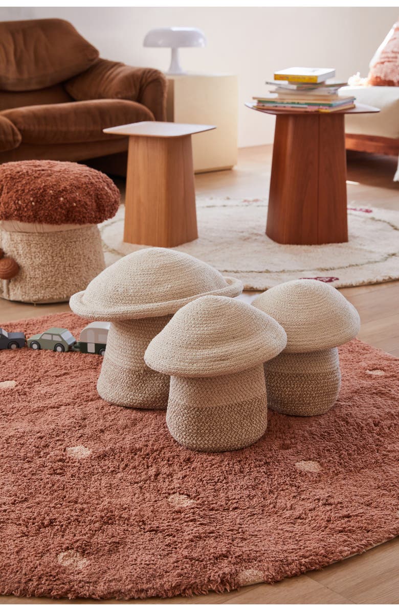 Lorena Canals Kids' Wasahable Round Dot Play Rug, Alternate, color, Chestnut Rose