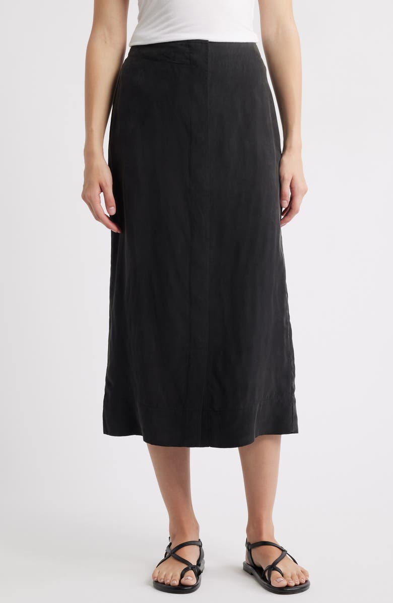 Alex Mill Oliva A-Line Midi Skirt, Main, color, Rich Black