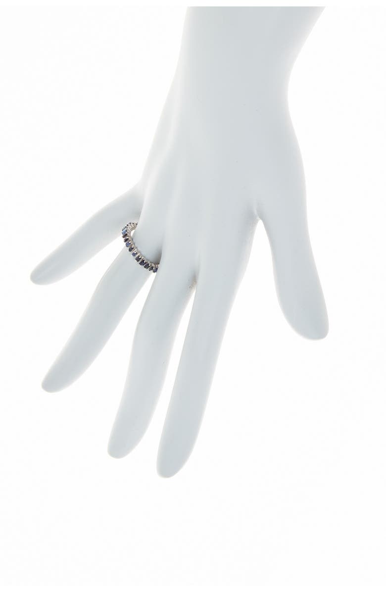 FOREVER CREATIONS USA INC Sterling Silver Prong Set Blue Topaz Band Ring, Alternate, color, 