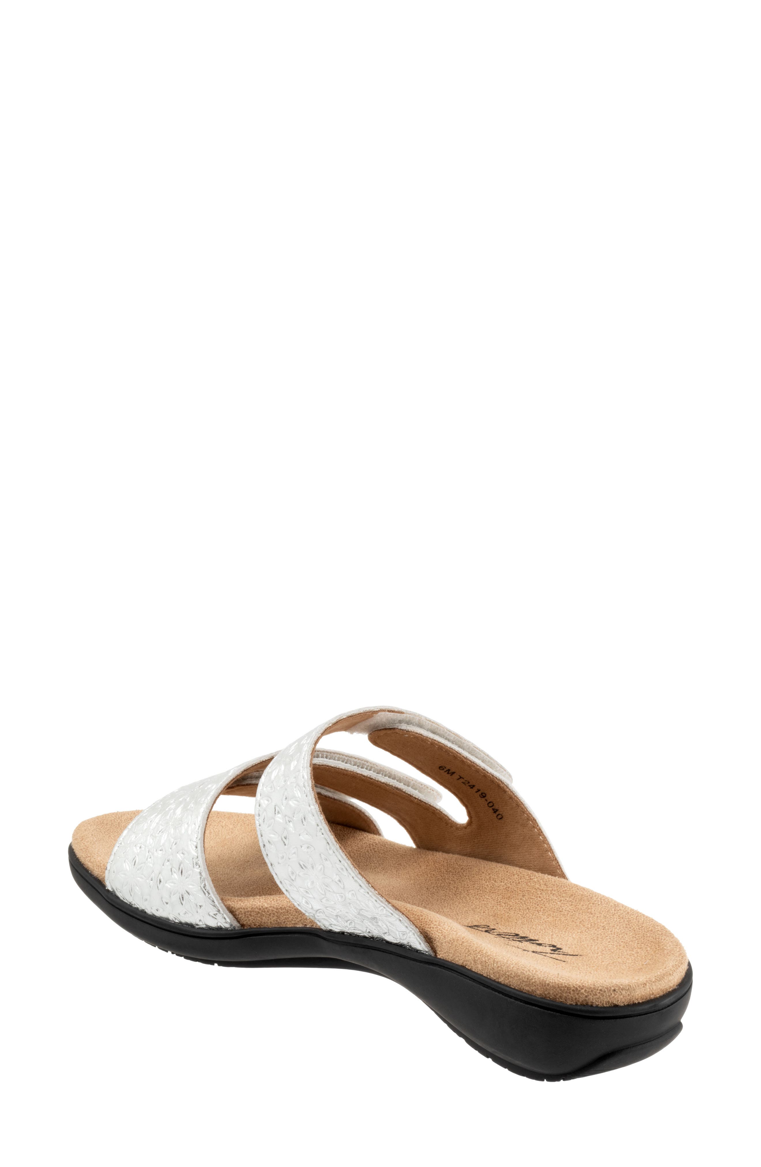 Trotters Rose Tool Slide Sandal, Alternate, color, Silver