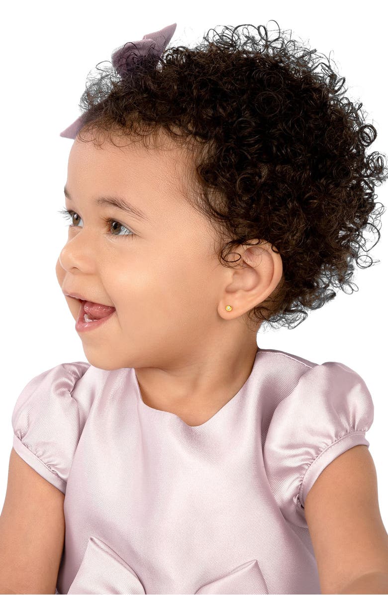 Tiny Blessings 14K Gold Little Darling Genuine Diamond Studs Screw Back Earrings, Alternate, color, 14K Yellow Gold