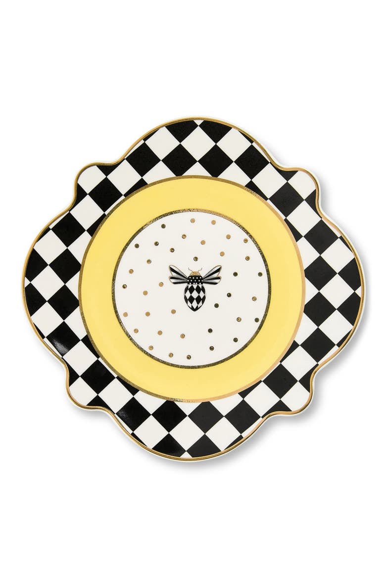 Bee Toile Salad Platter, Main, color, YELLOW