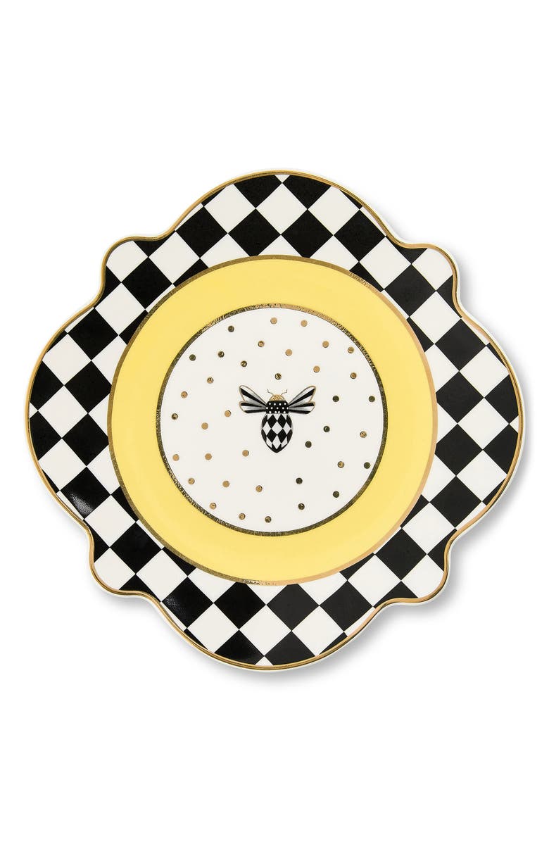 MACKENZIE CHILDS Bee Toile Salad Platter, Main, color, Yellow