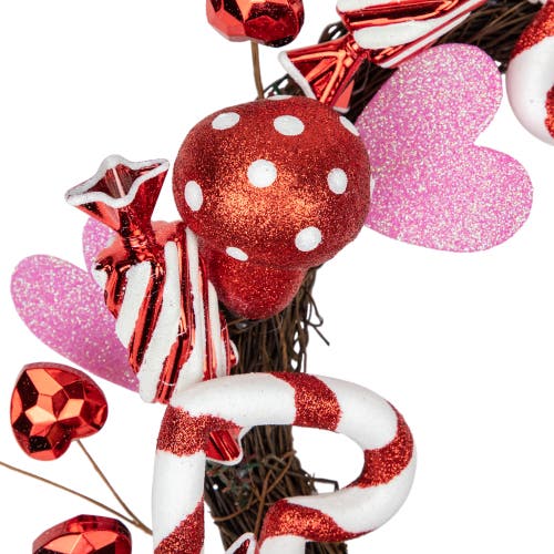 Northlight Candies And Hearts Valentine's Day Wreath Unlit, 16" In Red