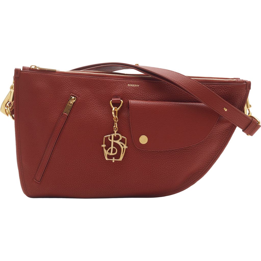 Shop Burberry Shield Twin Bag In Rust
