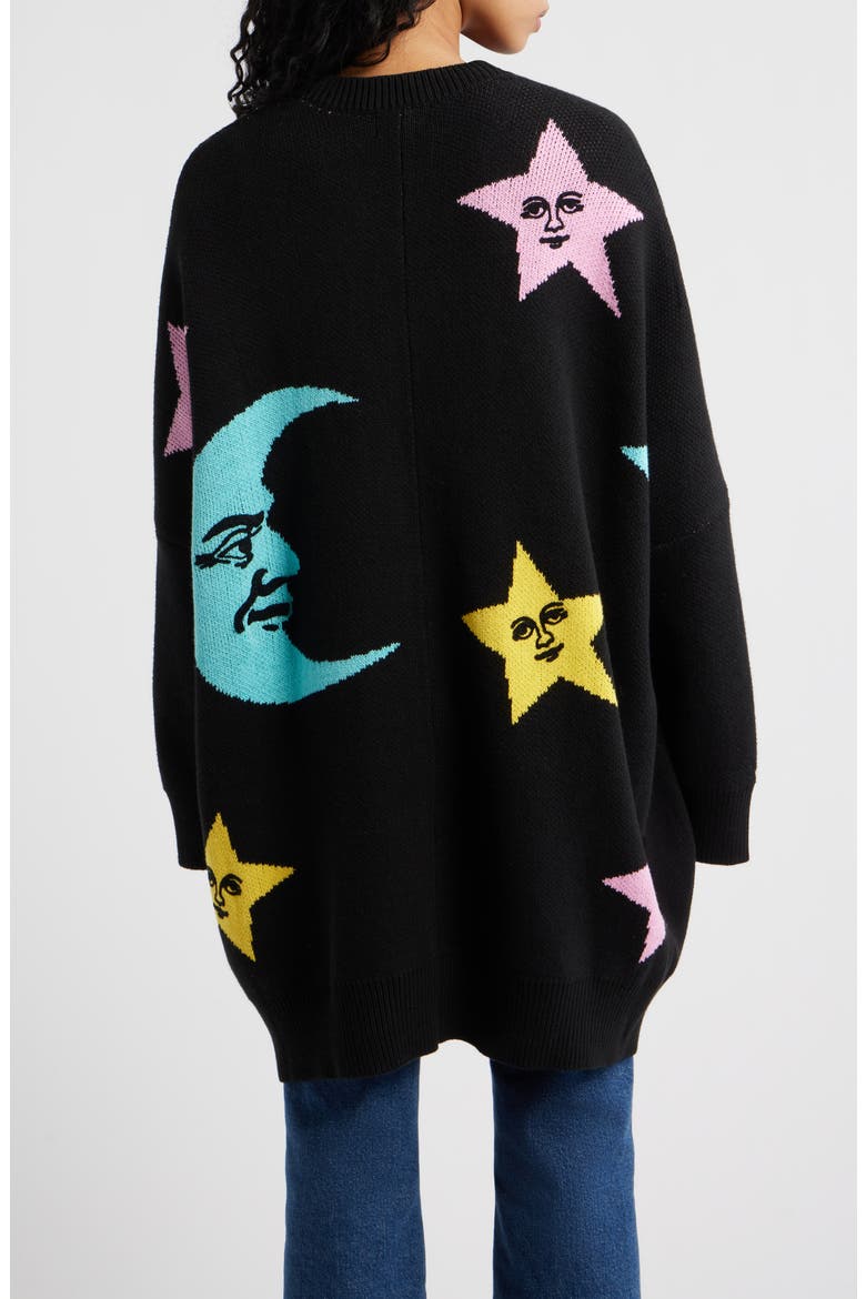 All Knowing Cotton Blend Cardigan, Alternate, color, BLACK