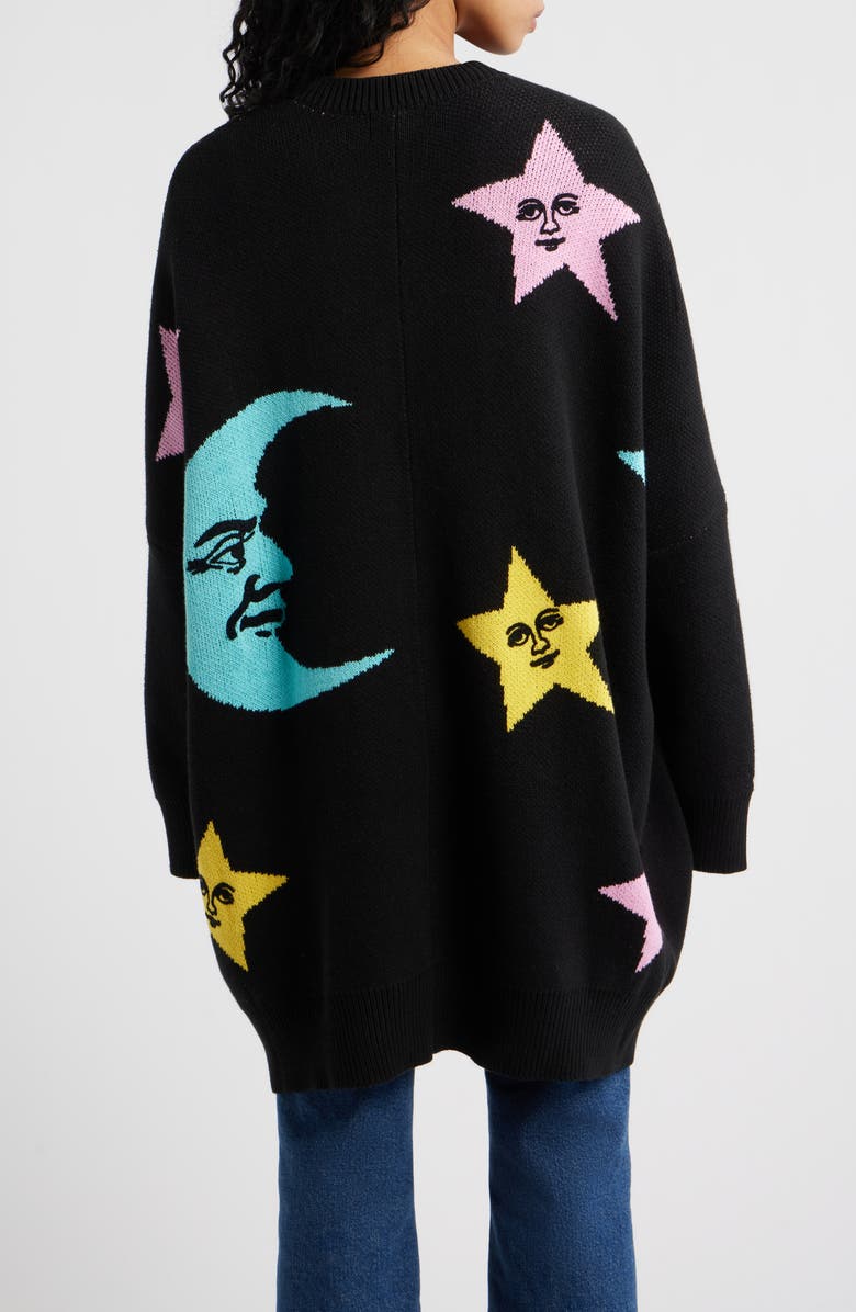 Dressed in Lala All Knowing Cotton Blend Cardigan, Alternate, color, Black