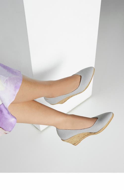 Viscata Roses Limited Edition Canvas V Cut Espadrille Wedges In Gray