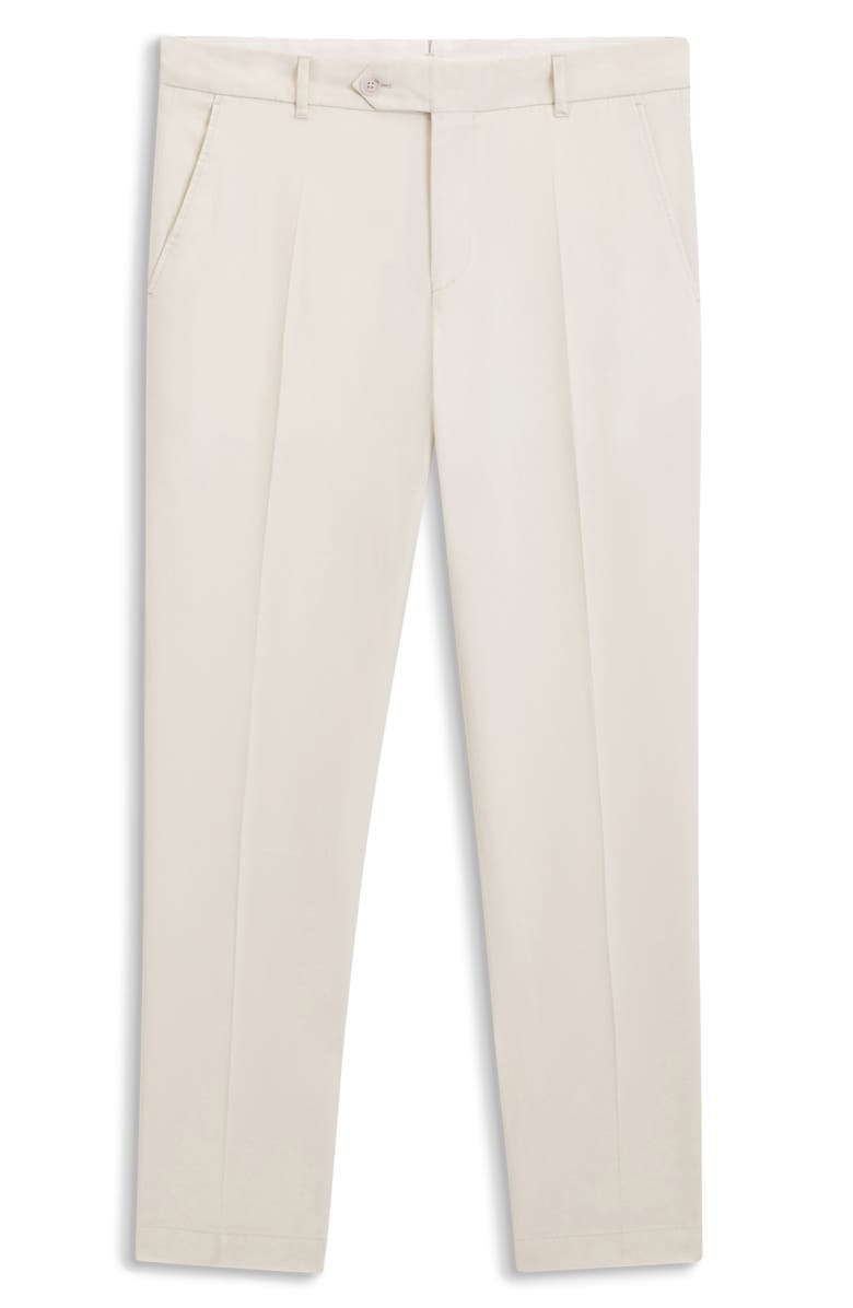 BOSS Perin Flat Front Trousers, Alternate, color, Open Whte