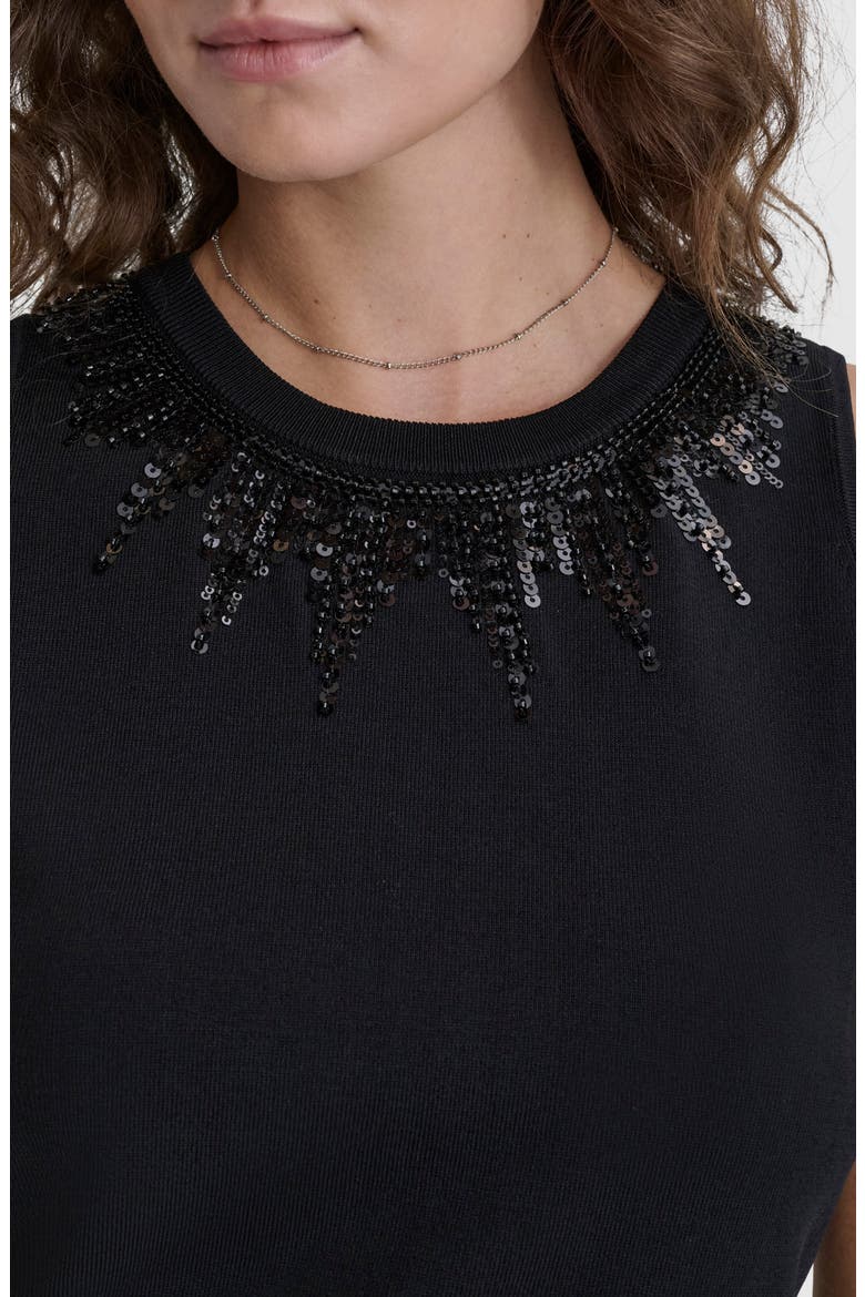 Sequin Knit Tank, Alternate, color, BLACK/BLACK