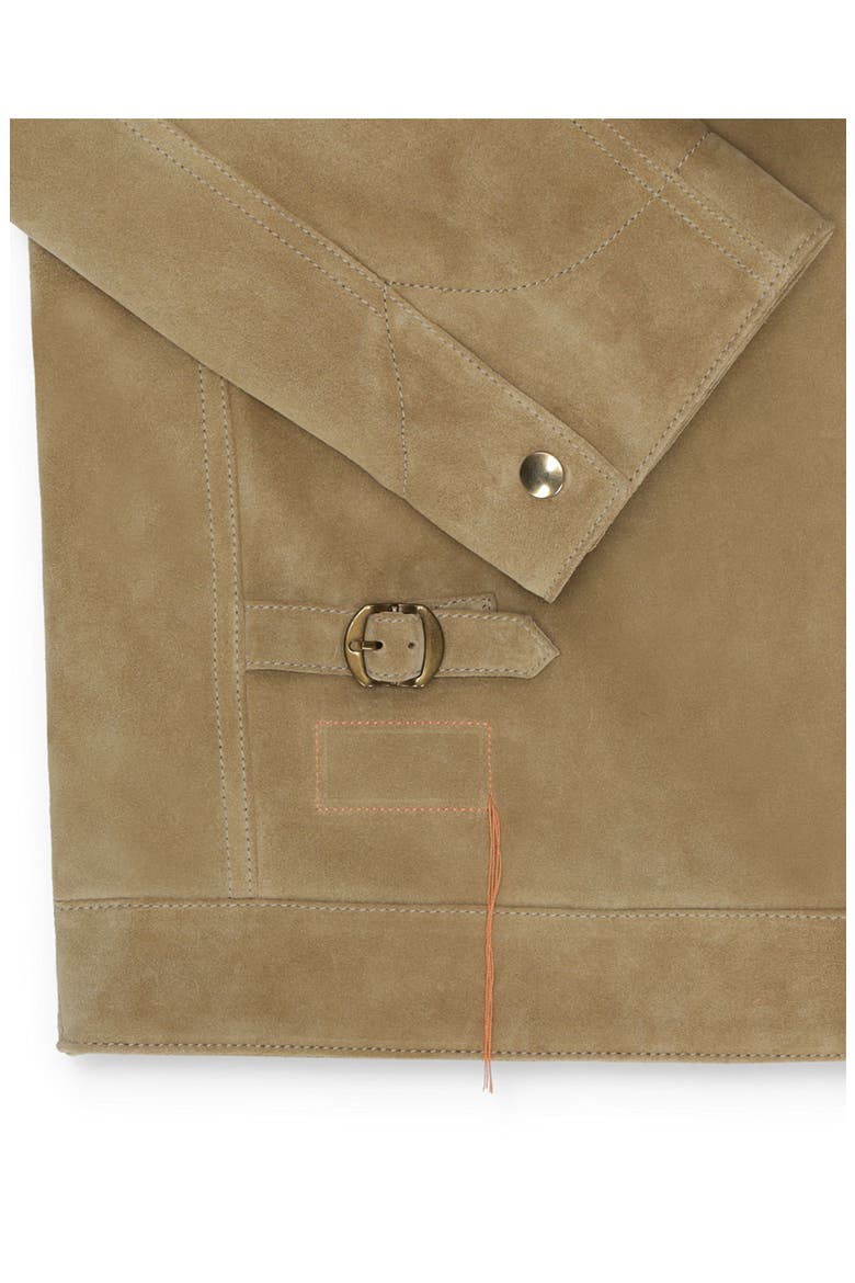 Rhode Suede Leather Jacket, Alternate, color, BEIGE