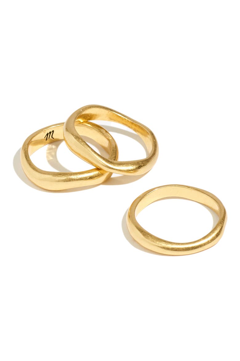 Set of 3 Oval Stacking Rings, Main, color, VINTAGE GOLD