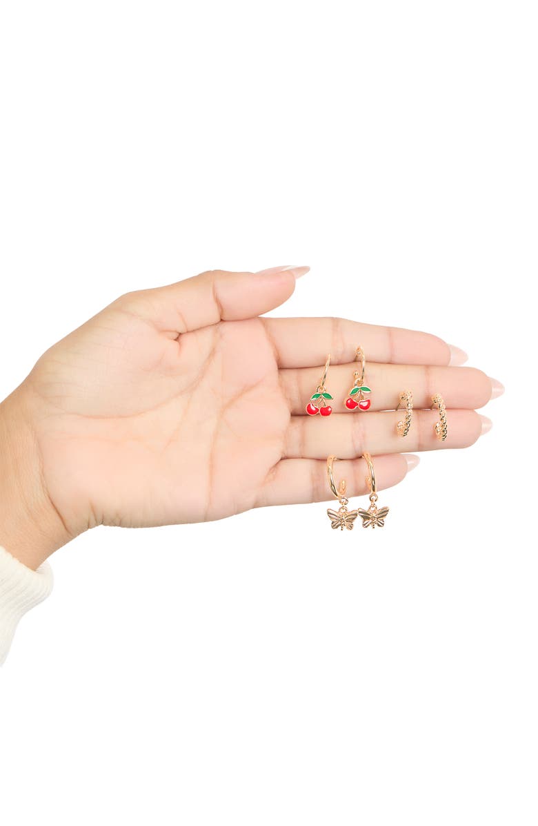 Jessica Simpson Gold Pearl Earrings Set, Alternate, color, Gold