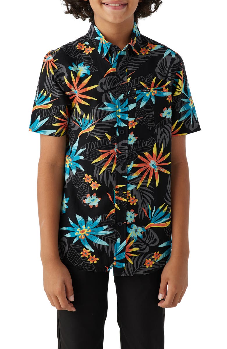 O'Neill Kids' Oasis Short Sleeve Button-Up Shirt, Main, color,