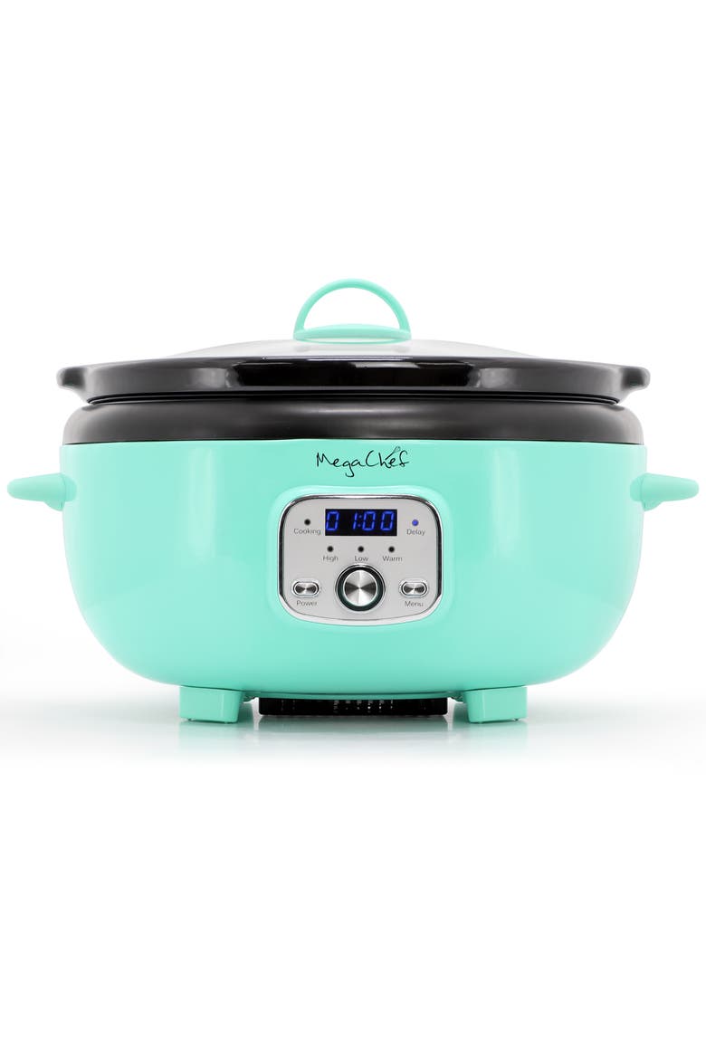 6.9 Quart Oval Electric Slow Cooker, Alternate, color, Blue