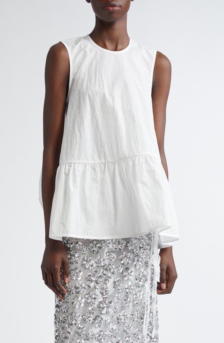 Cecilie Bahnsen Asta Ruffle Taffeta Top, Main, color,