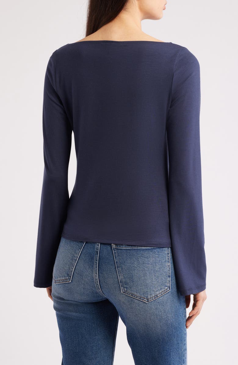 Reformation Nicola Knit Top, Alternate, color, Midnight