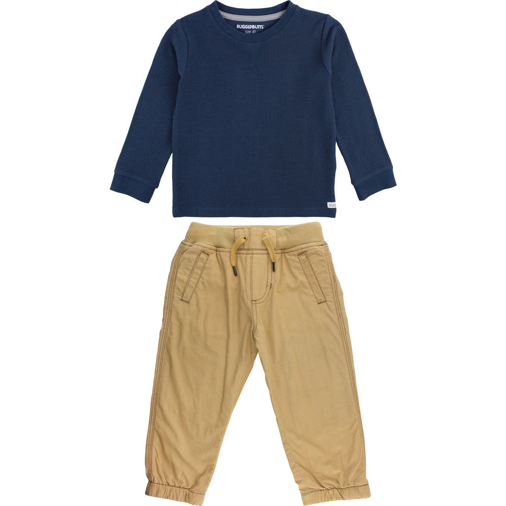 RuggedButts Waffle Knit Top & Drawstring Joggers Set RuggedButts Waffle Knit Top & Drawstring Joggers Set