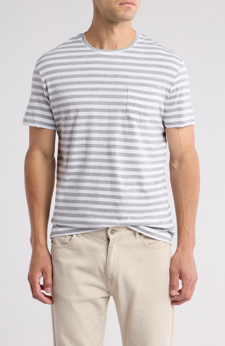Slate & Stone Stripe Cotton Pocket T-Shirt, Main, color, 