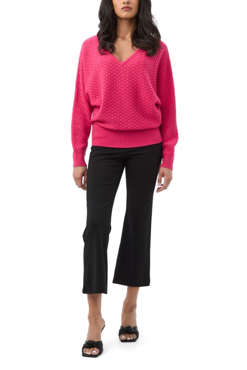 Trina Turk Lima V-neck Pullover Sweater In Pink