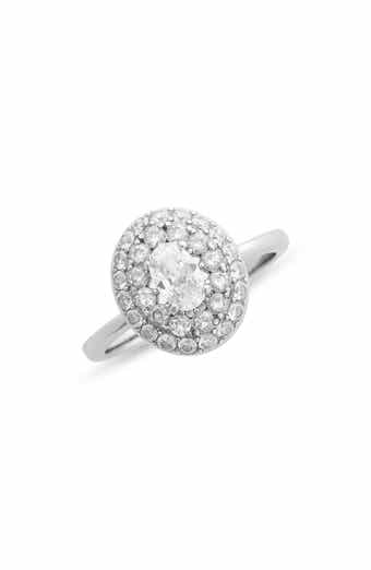 Covet CZ Oval Pavé Engagement Ring