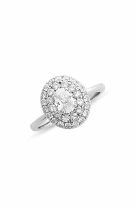 Covet CZ Oval Pavé Engagement Ring