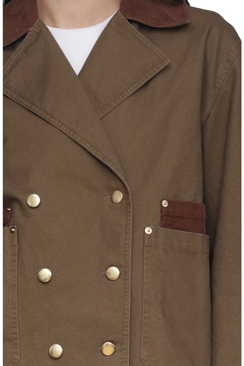 Cotton Twill Heritage Peacoat, Alternate, color, THYME