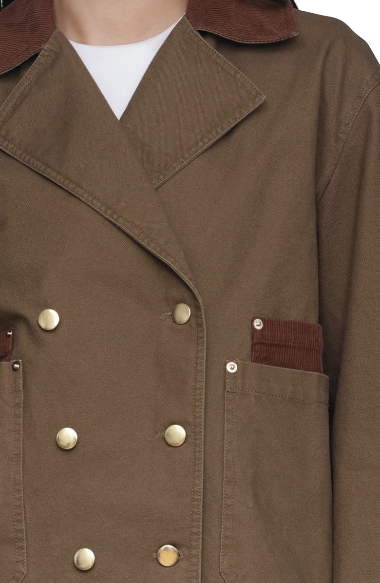 Avec Les Filles Cotton Twill Heritage Peacoat, Alternate, color, Thyme