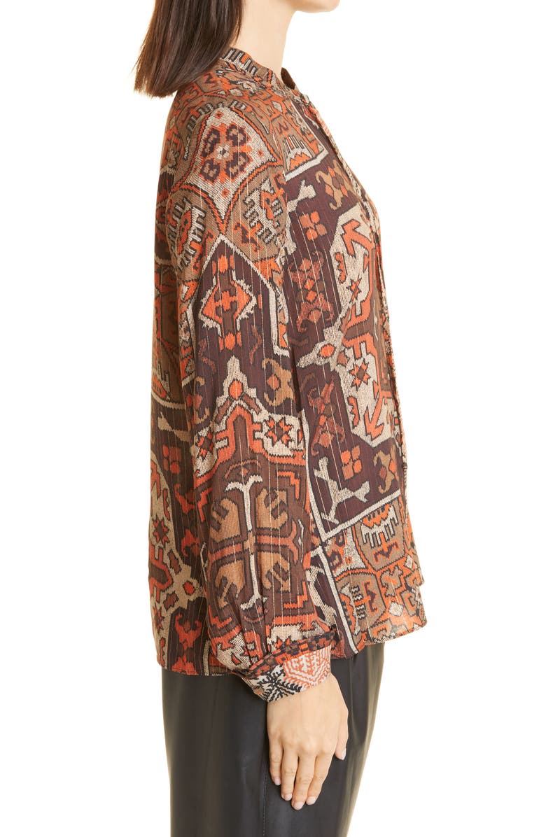 KOBI HALPERIN Tricia Folkloric Print Shirt, Alternate, color, 
