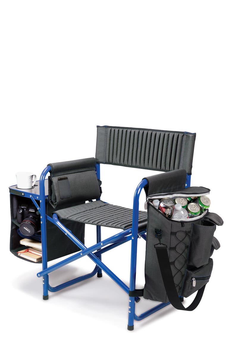 Picnic Time Fusion Backpack Chair with Cooler, Main, color, BLUE