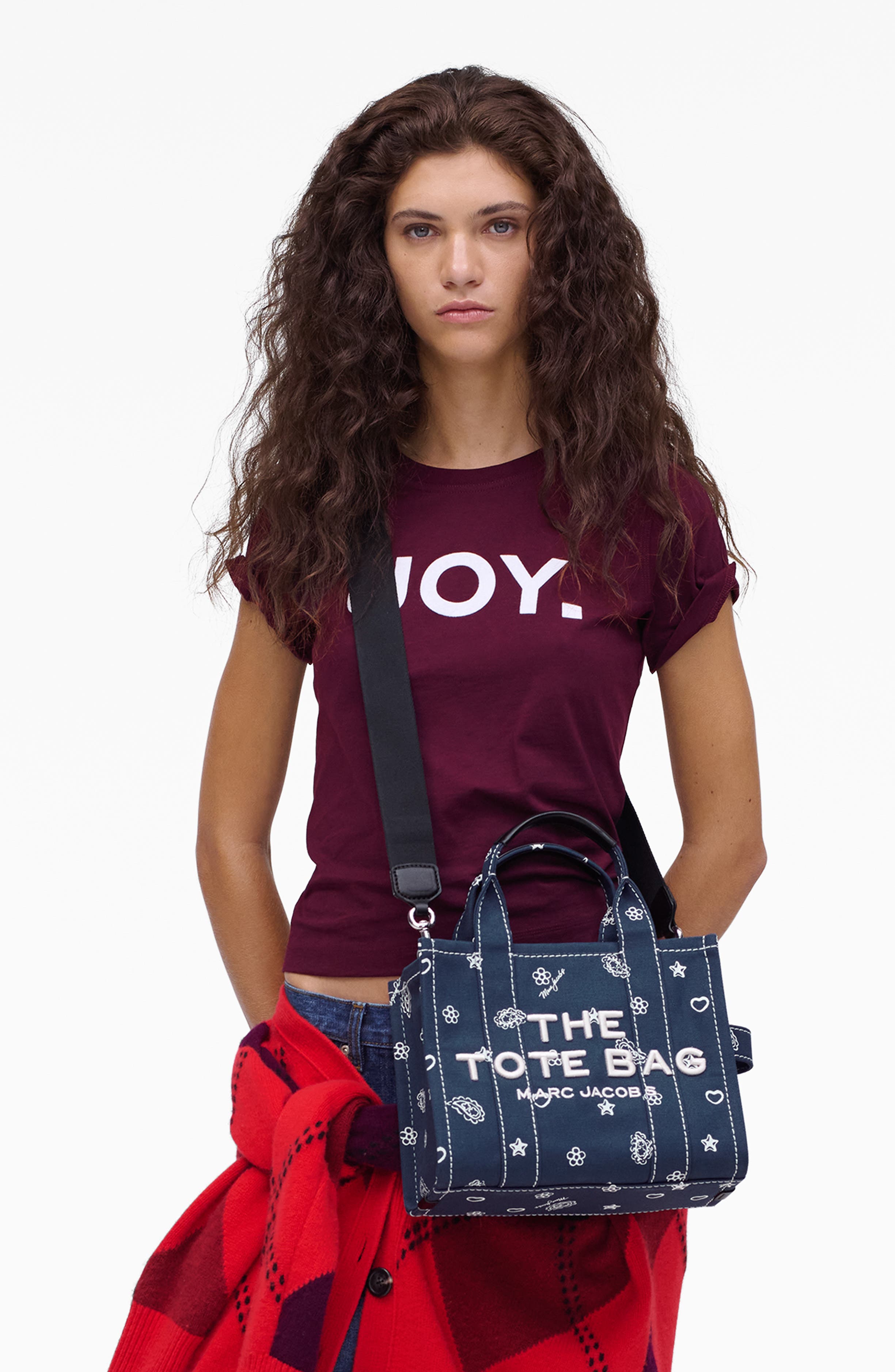 Marc Jacobs The Small Cotton Canvas Tote, Alternate, color, Navy Multi