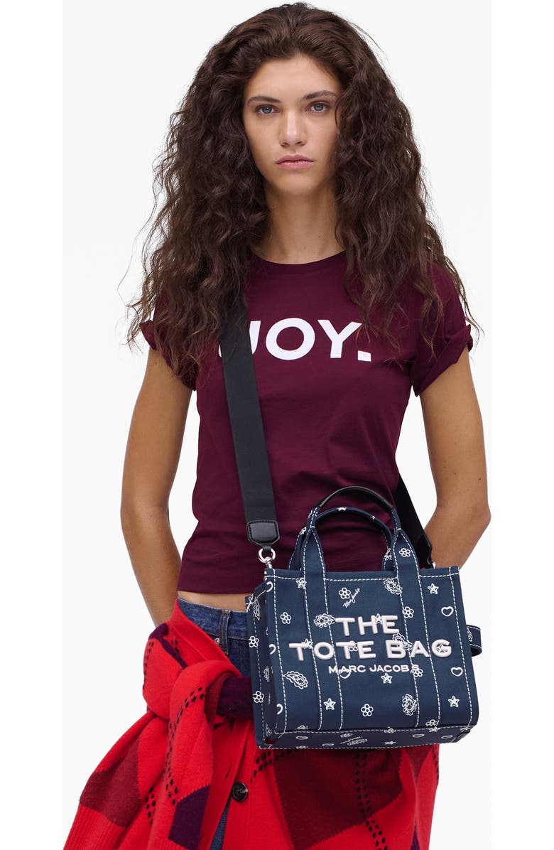 Marc Jacobs The Small Cotton Canvas Tote, Alternate, color, Navy Multi