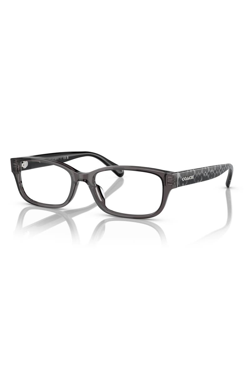 COACH 52mm Rectangular Optical Glasses, Alternate, color, Transparent Grey / Demo