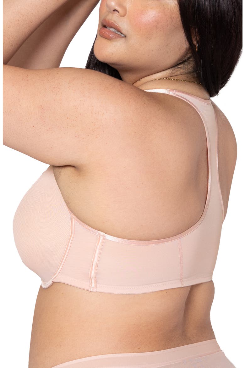 Sheer Mesh Front Clasp Racerback Underwire Bra, Alternate, color, BLUSHING ROSE